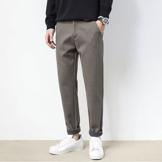 Men's Business Woolen Straight Casual Pants